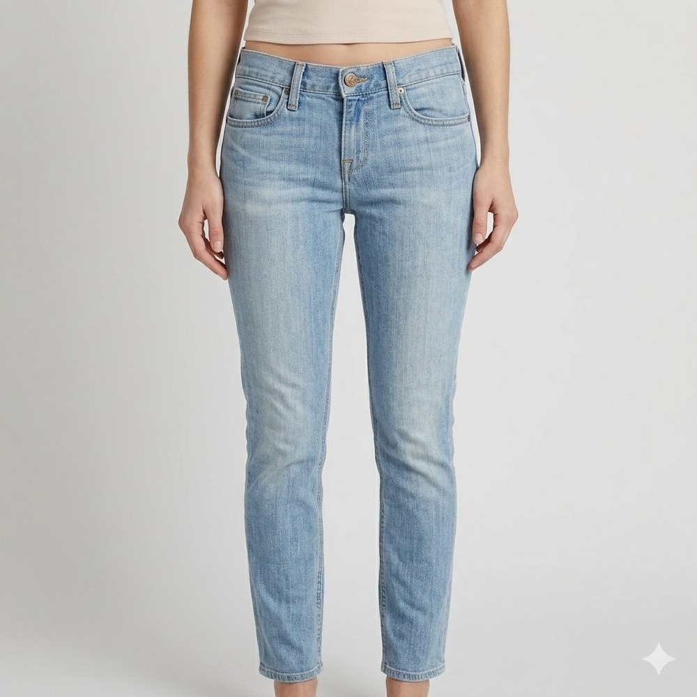 Y2K Low Rise Skinny J. Crew Downtown Denim Light Wash Jeans Size 27 EUC